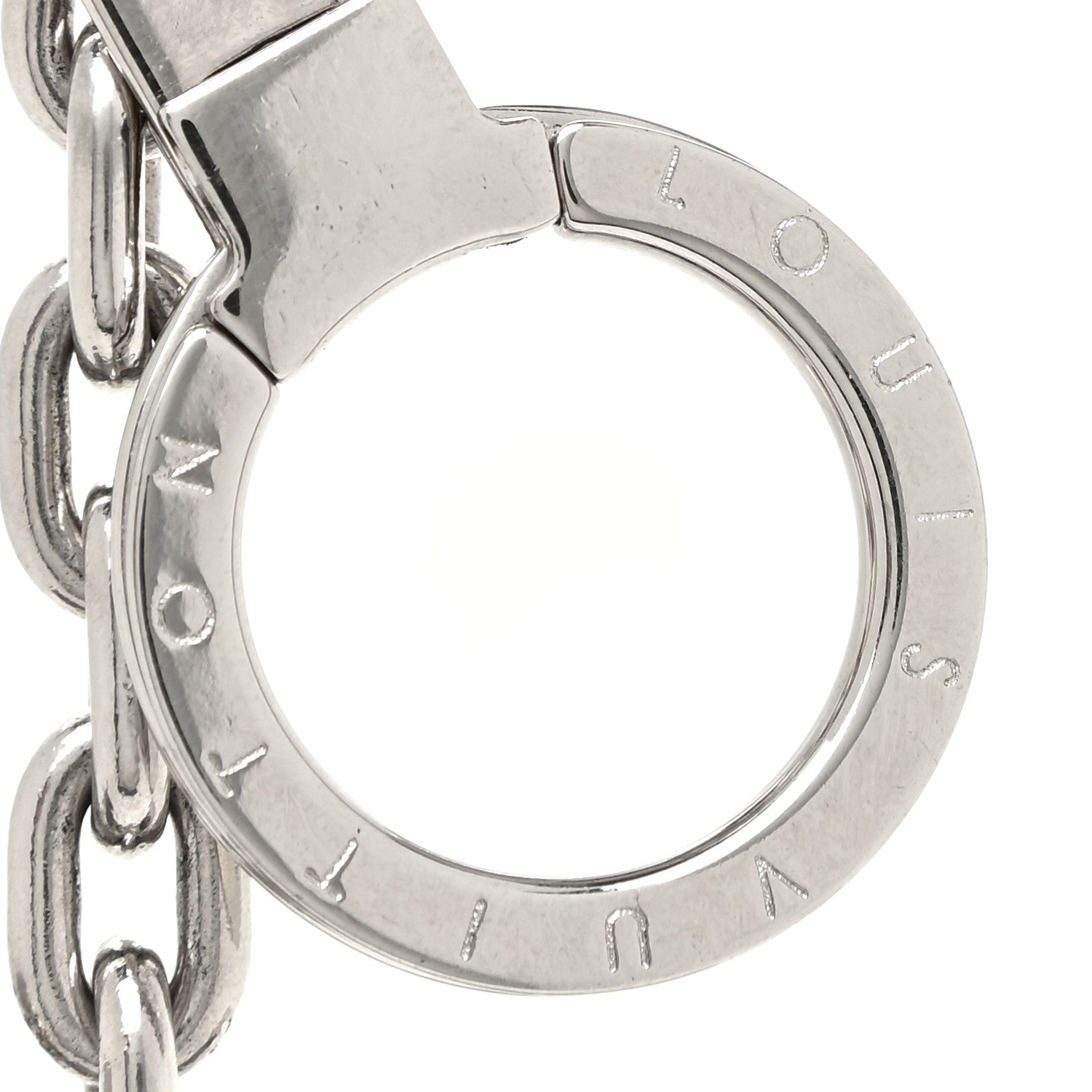 Louis Vuitton Metal Palladiium Finish LV Initiales Bag Charm Key Holder Silver 5 of 5