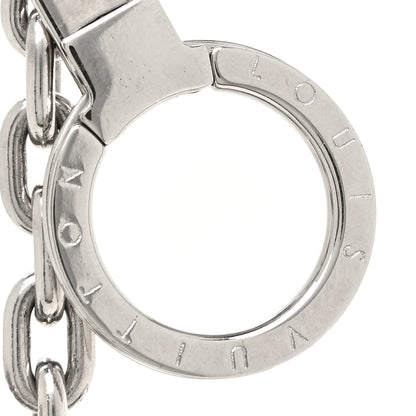 Louis Vuitton Metal Palladiium Finish LV Initiales Bag Charm Key Holder Silver 5 of 5