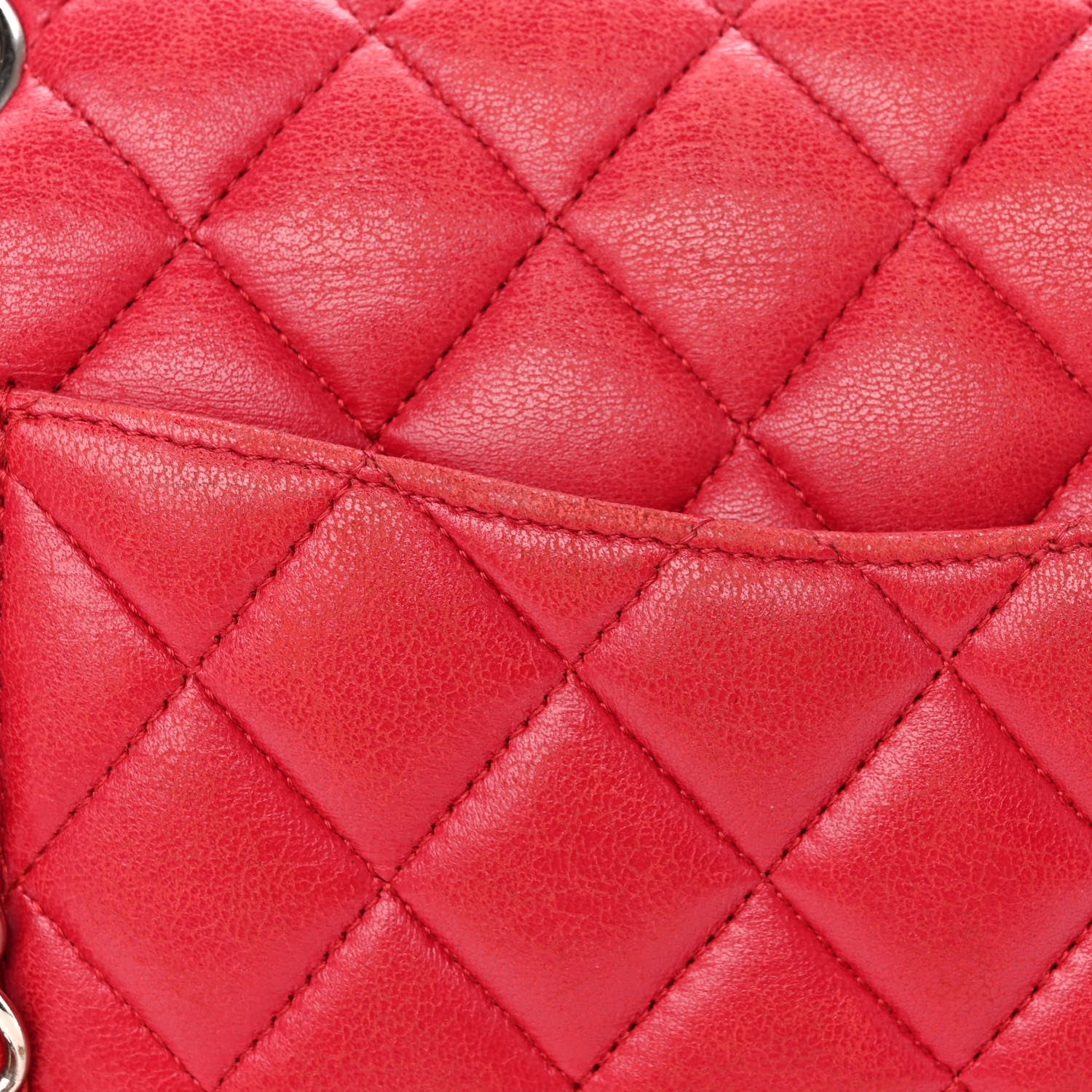 Chanel Lambskin Quilted Medium Double Flap Red 14 of 19