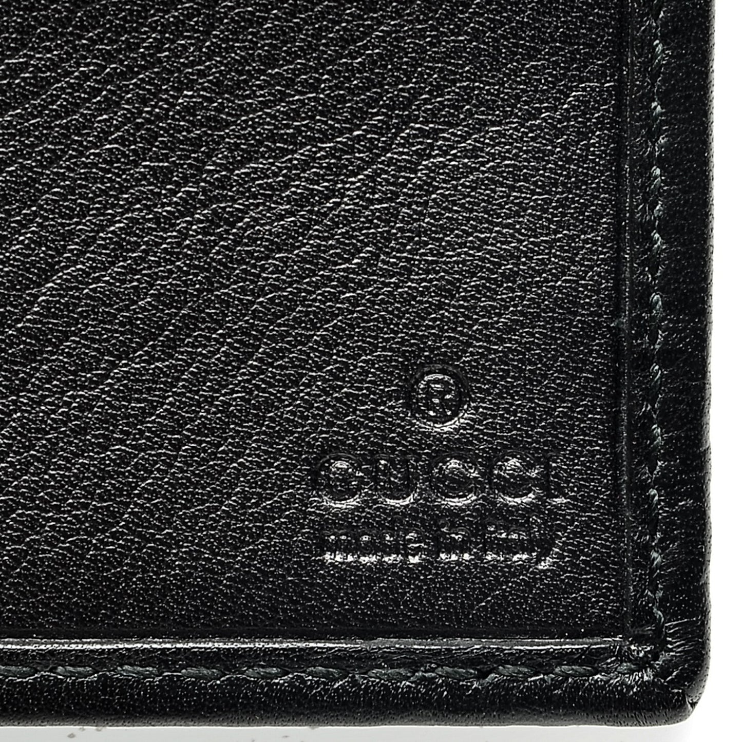 Guccissima Margaux Calfskin Metal Bar Chain Wallet Black
