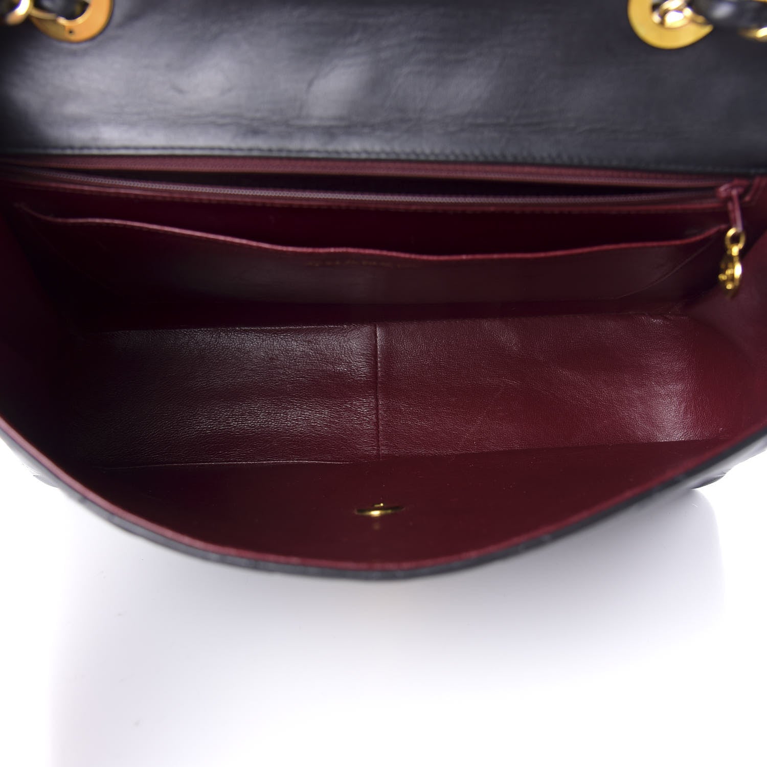 Chanel Lambskin Quilted XL Jumbo Single Flap Black 5 of 12