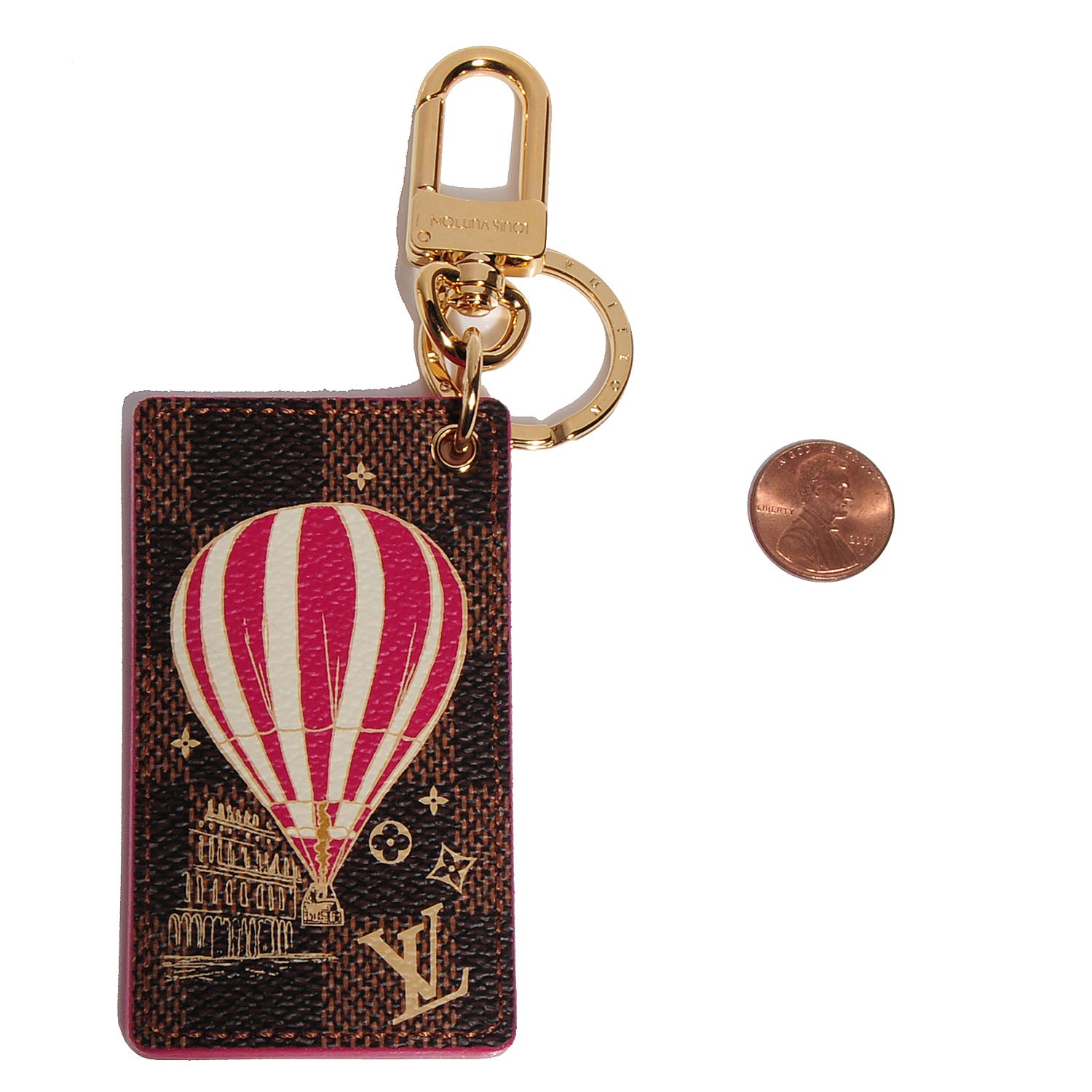 Louis Vuitton Damier Ebene Illustre Air Balloon Bag Charm Grenade 2 of 5