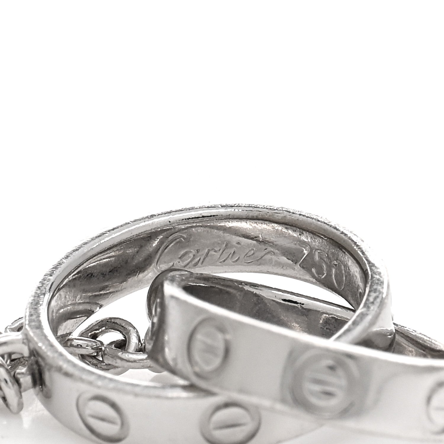 Cartier 18K White Gold Interlocking LOVE Bracelet 3 of 4