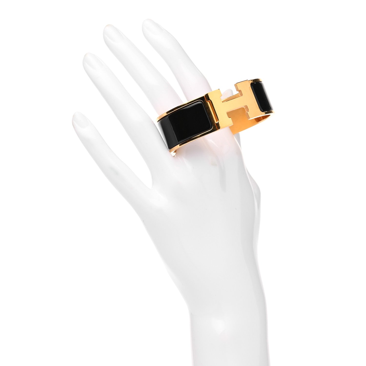 Hermes Enamel Wide Clic Clac H Bracelet PM Black 2 of 4