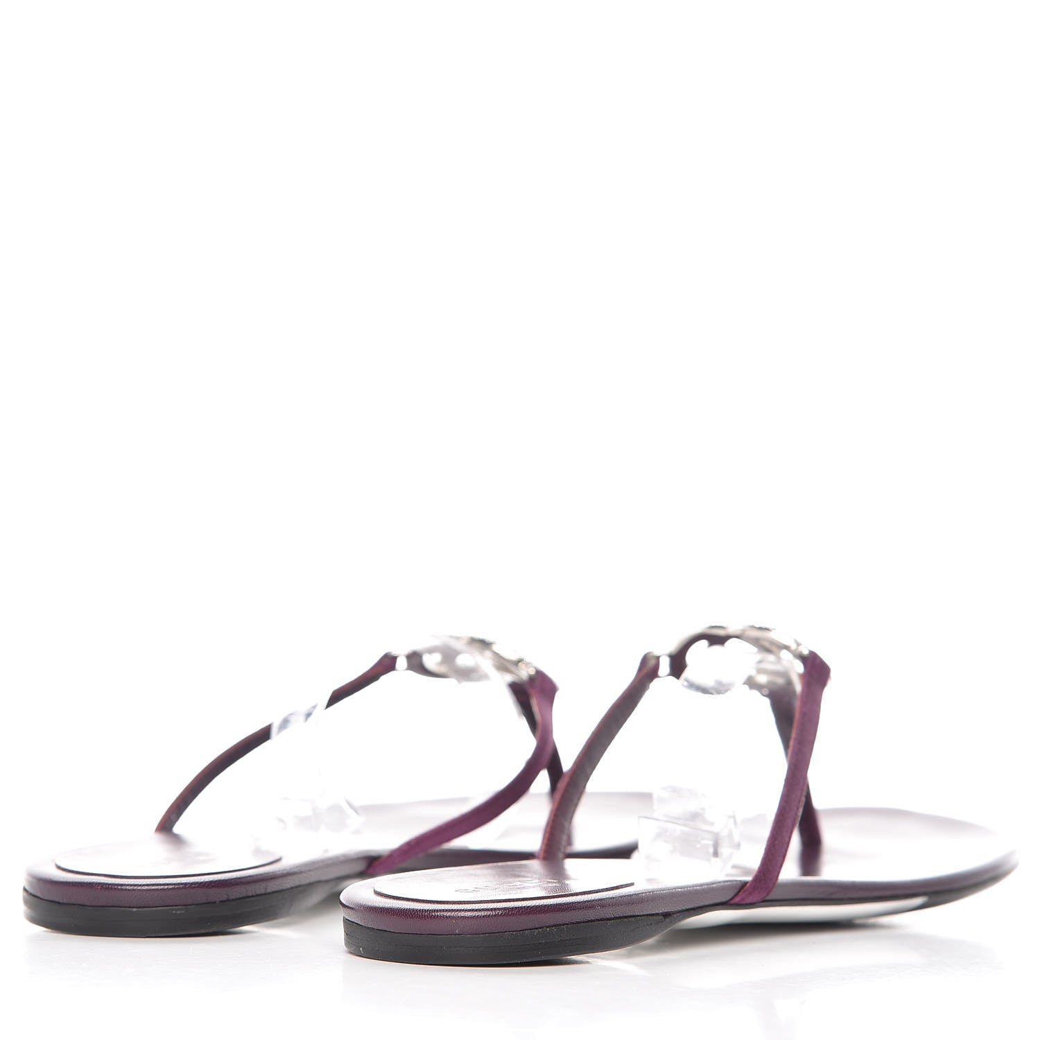 Gucci Satin Crystal GG Thong Sandals 6.5 Purple 4 of 12