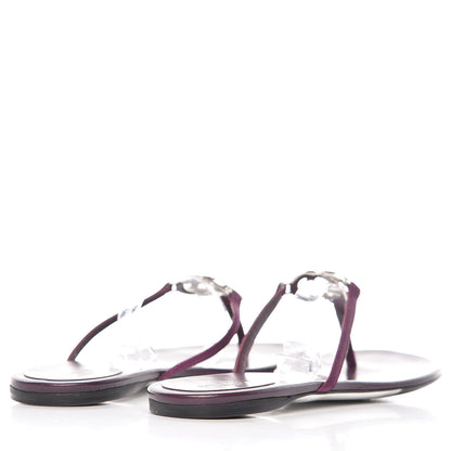 Gucci Satin Crystal GG Thong Sandals 6.5 Purple 4 of 12