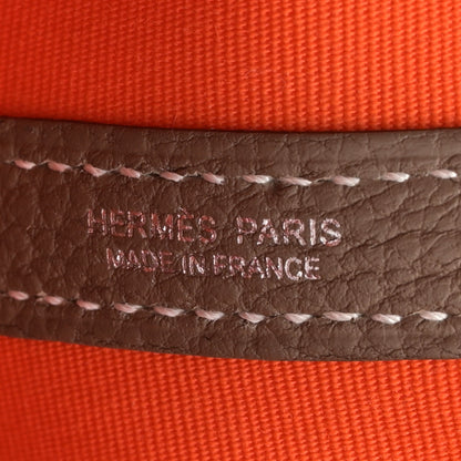 Hermes Toile Militaire Vache Country Garden Party 30 TPM Orange Chai 6 of 10