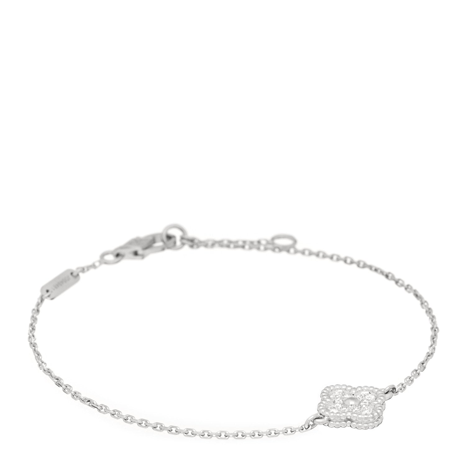 Van Cleef & Arpels 18K White Gold Diamond Sweet Alhambra Bracelet 1 of 3