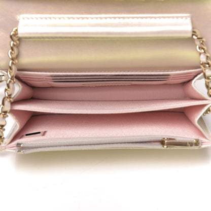 Chanel Iridescent Lambskin Quilted Mini Wallet On Chain WOC Ivory 5 of 12