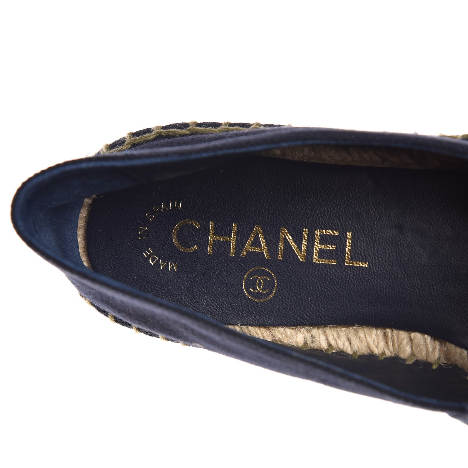 Chanel Fabric Quilted CC Espadrilles 37 Blue Green 9 of 11