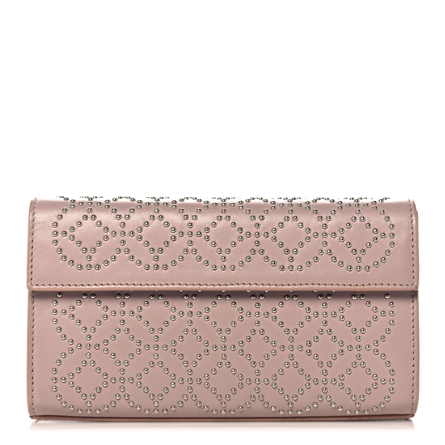 Calfskin Arabesque Studded Clutch Sable