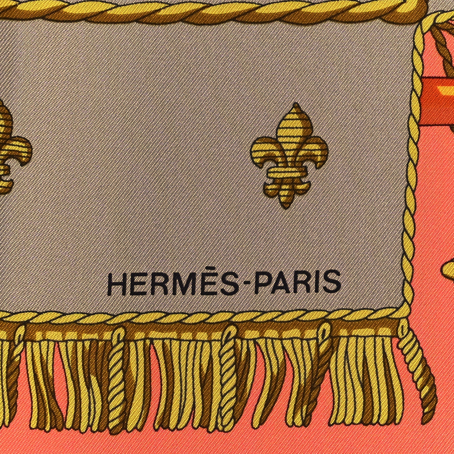 Hermes Silk Vue Du Carosse De La Galere La Reale Scarf 90 Saumon Etoupe Orange 3 of 5