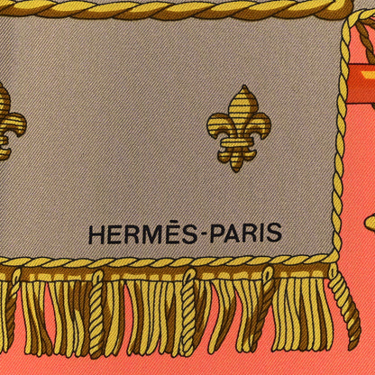 Hermes Silk Vue Du Carosse De La Galere La Reale Scarf 90 Saumon Etoupe Orange 3 of 5