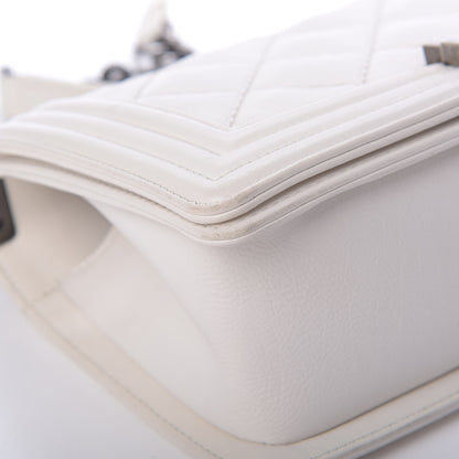 Chanel Calfskin Double Stitch Medium Boy Flap White 12 of 17