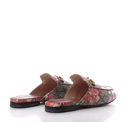 Gucci GG Supreme Monogram Blooms Womens Princetown Slippers 36 Beige Multicolor Dry Rose 5 of 11