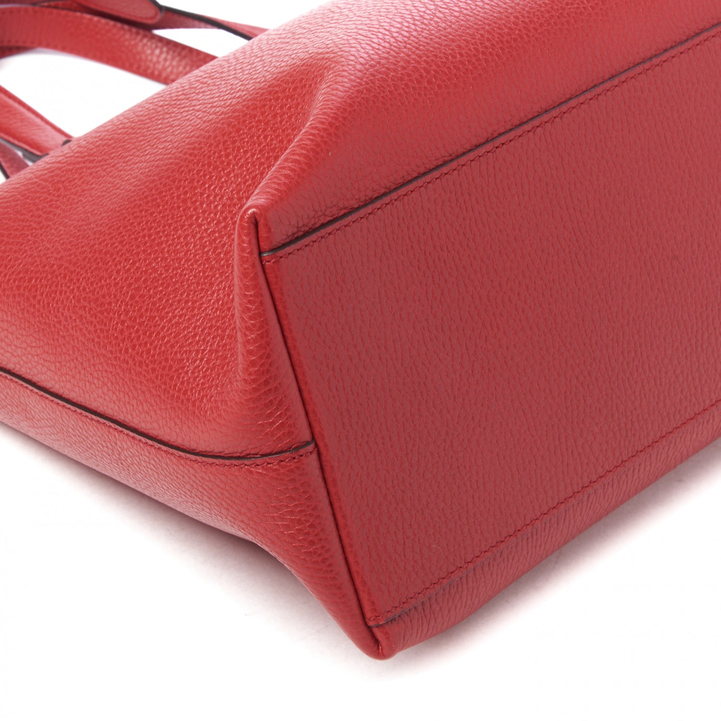 Pebbled Calfskin Convertible Bamboo Tassel Tote Red