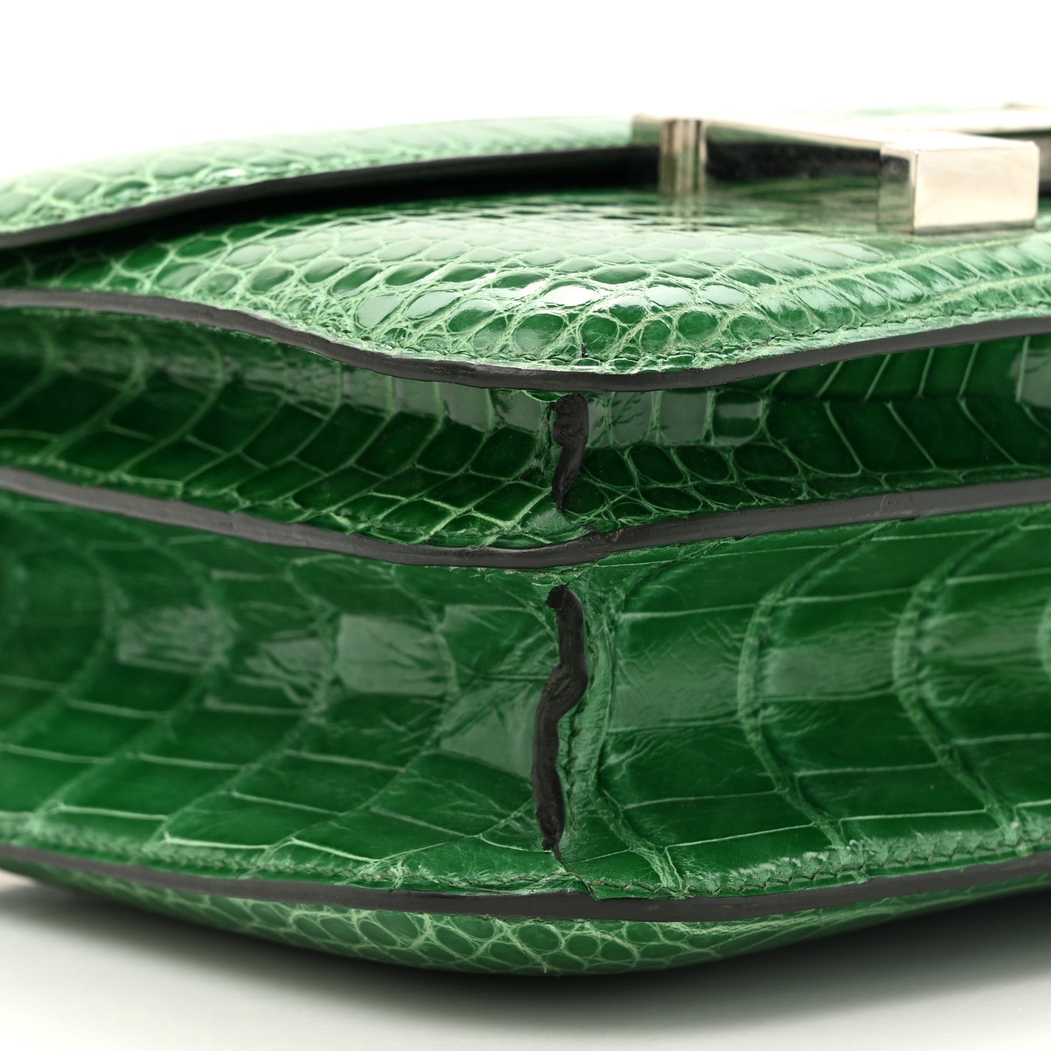 Hermes Shiny Alligator Constance 18 Cactus 11 of 13
