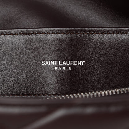 Saint Laurent Calfskin Y Quilted Monogram Medium Loulou Chain Satchel Amaranto 5 of 10