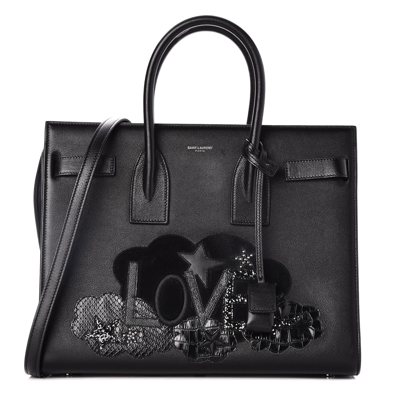 Saint Laurent Calfskin Love Patchwork Small Sac De Jour Black 1 of 10