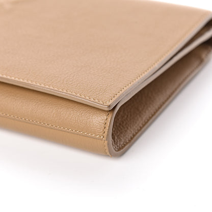 Saint Laurent Calfskin Monogram Large Belle De Jour Clutch Beige 8 of 9