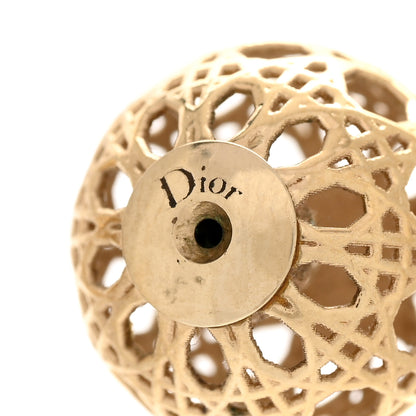 Christian Dior Cannage Mise En Dior Tribal Earrings Gold 4 of 8