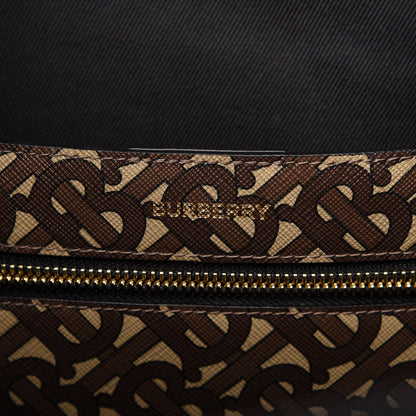 Burberry E-Canvas Monogram Stripe Medium Portrait Tote Bag Bridle Brown 8 of 9