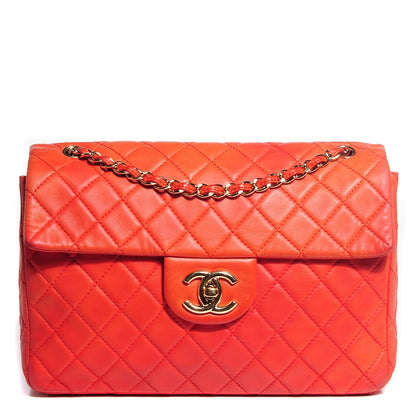 Chanel Washed Lambskin Quilted Maxi Single Flap Red 1 of 8