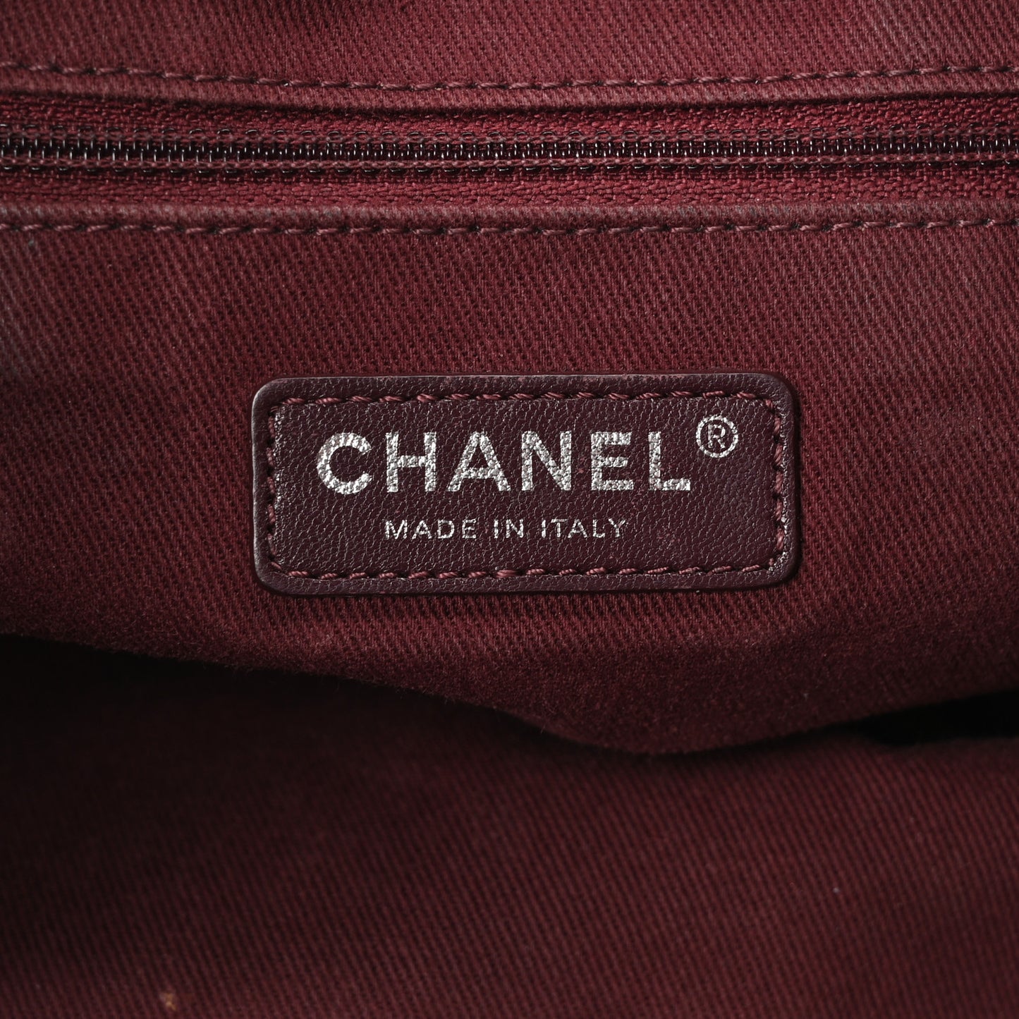 Glazed Calfskin Quilted Tote Navy