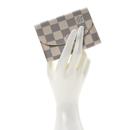 Louis Vuitton Damier Azur Rosalie Coin Purse Rose Ballerine 2 of 7