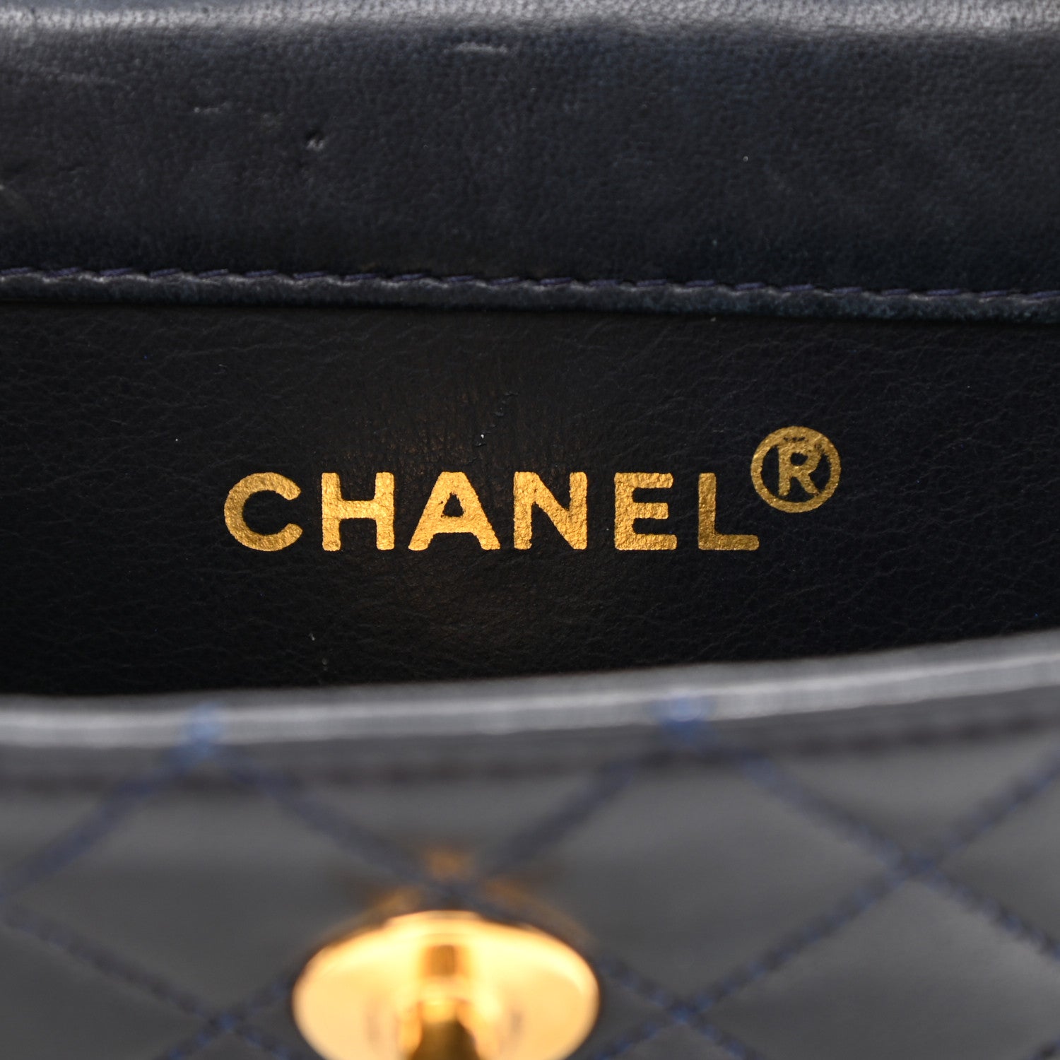 Chanel Lambskin Quilted Mini Square Flap Bag Navy 5 of 12