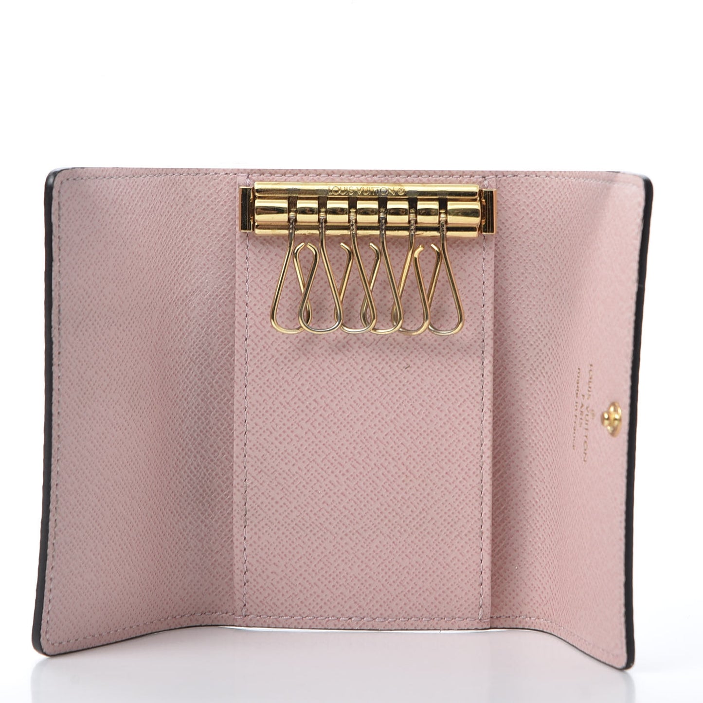 Damier Ebene Multicles 6 Key Holder Rose Ballerine