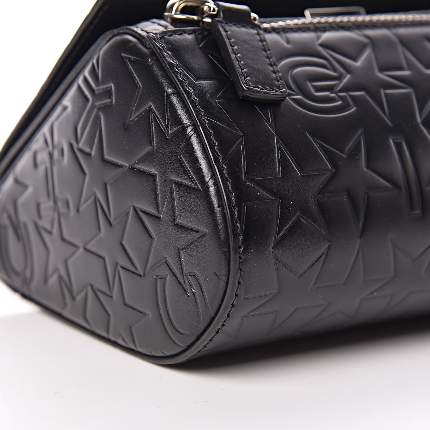 Calfskin Star Embossed Mini Pandora Box Crossbody Bag Black