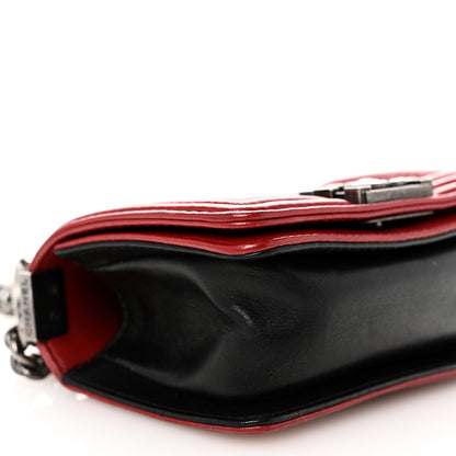 Chanel Calfskin Quilted Mini Boy Flap Black Red 9 of 10