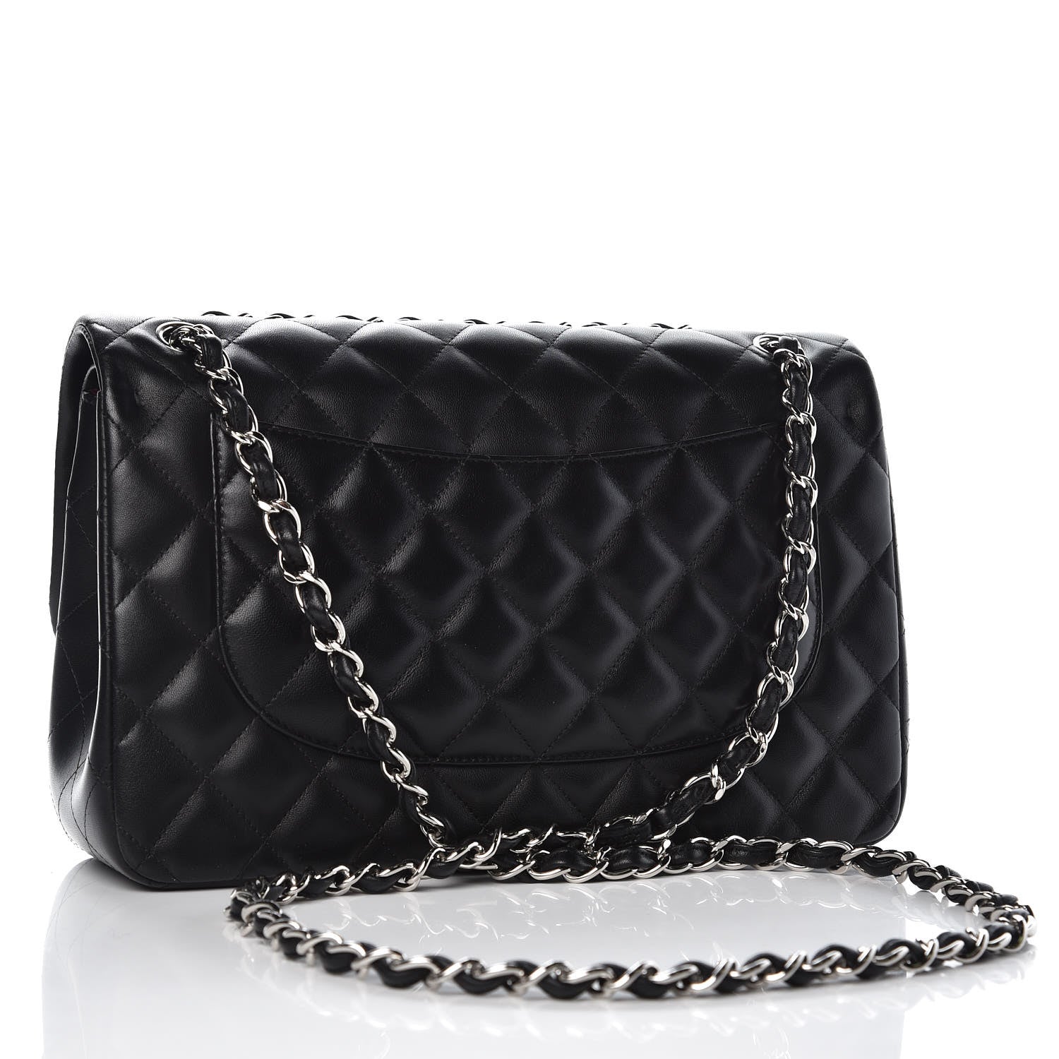 Chanel Lambskin Quilted Jumbo Double Flap Black 3 of 9