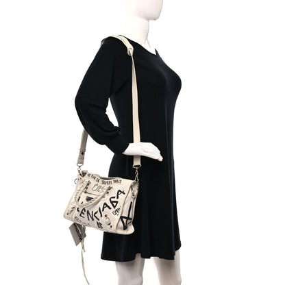 Balenciaga Agneau Graffiti All Over Classic Silver Hardware S City White Black 2 of 8