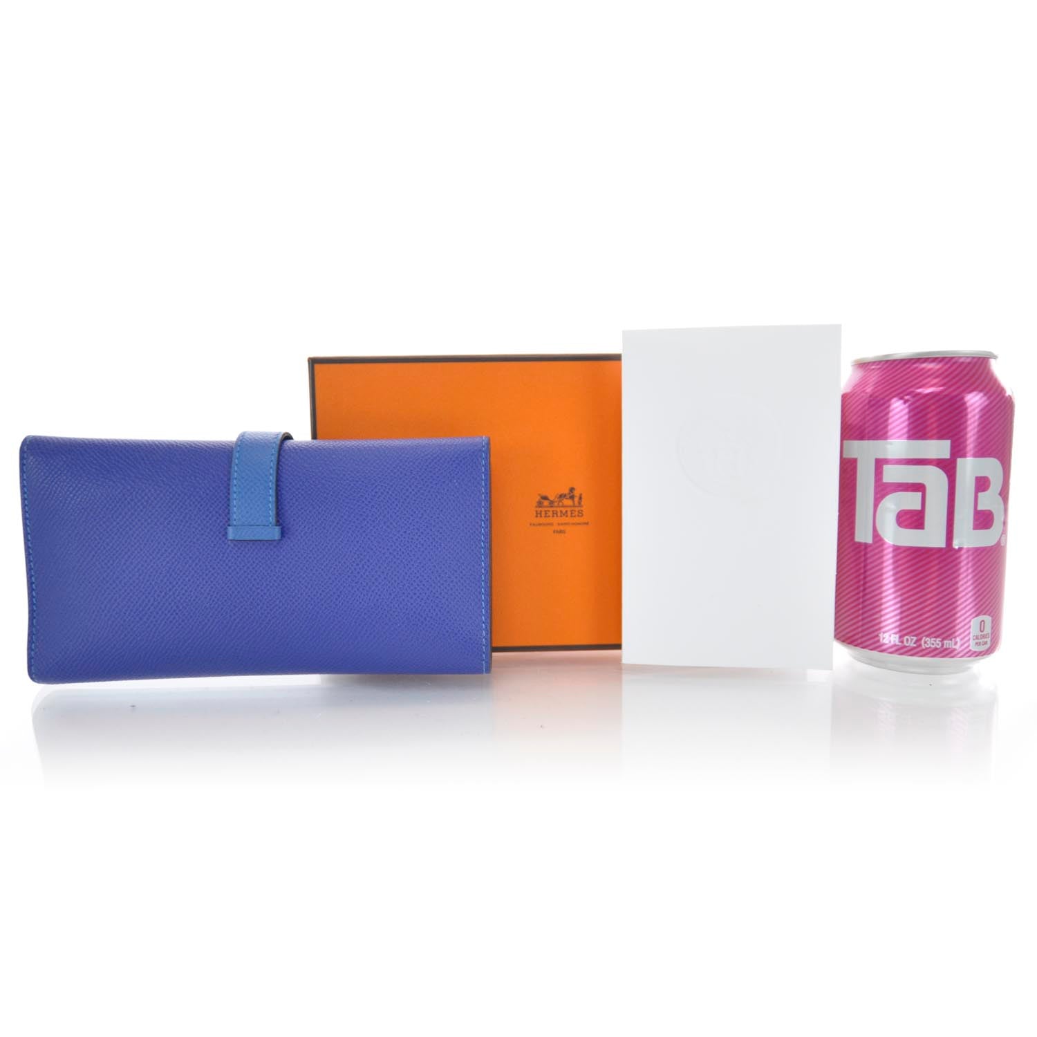 Hermes Epsom Bearn Tri-Fold Wallet Bleu Electrique Mykonos 2 of 9