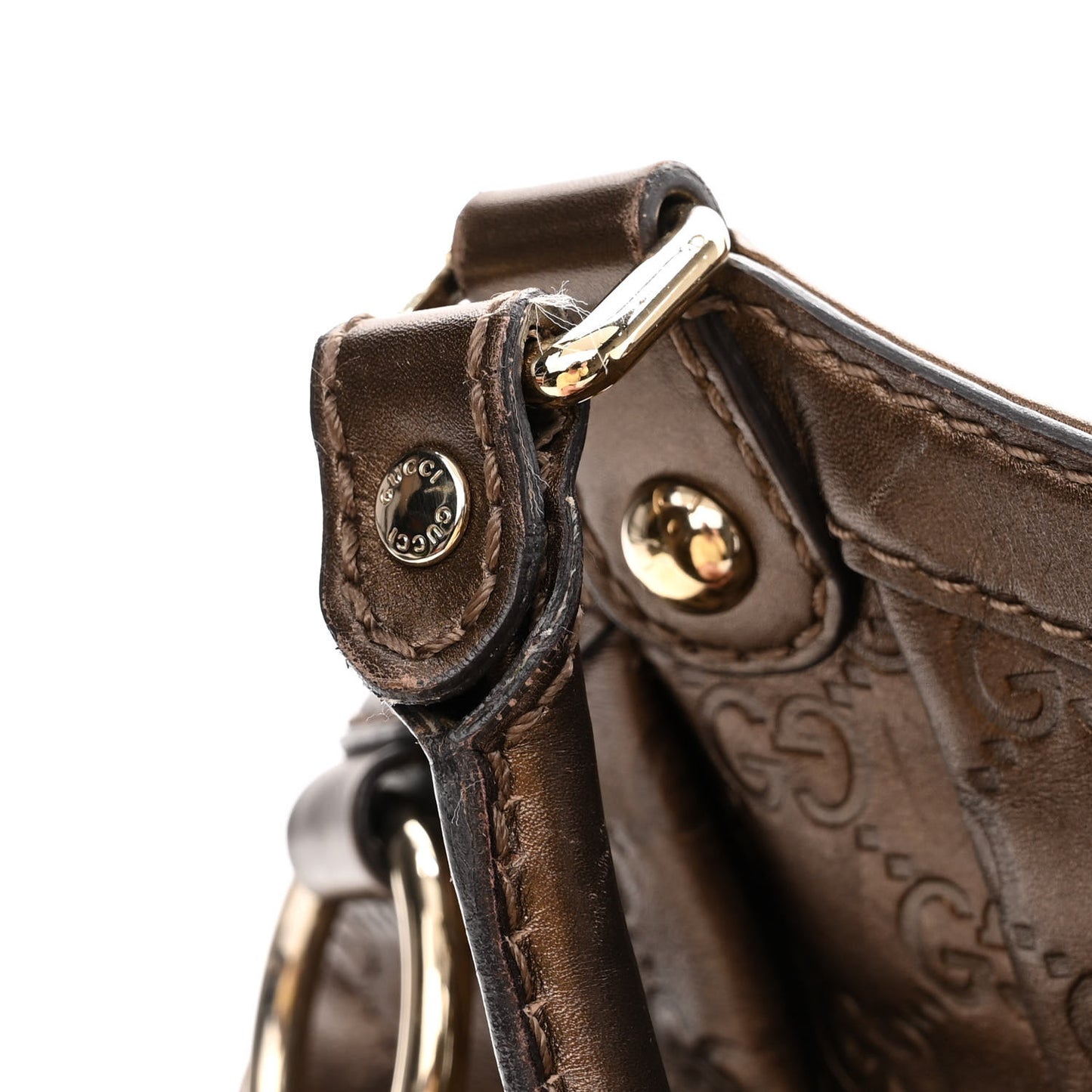 Metallic Guccissima Medium Sukey Tote Bronze