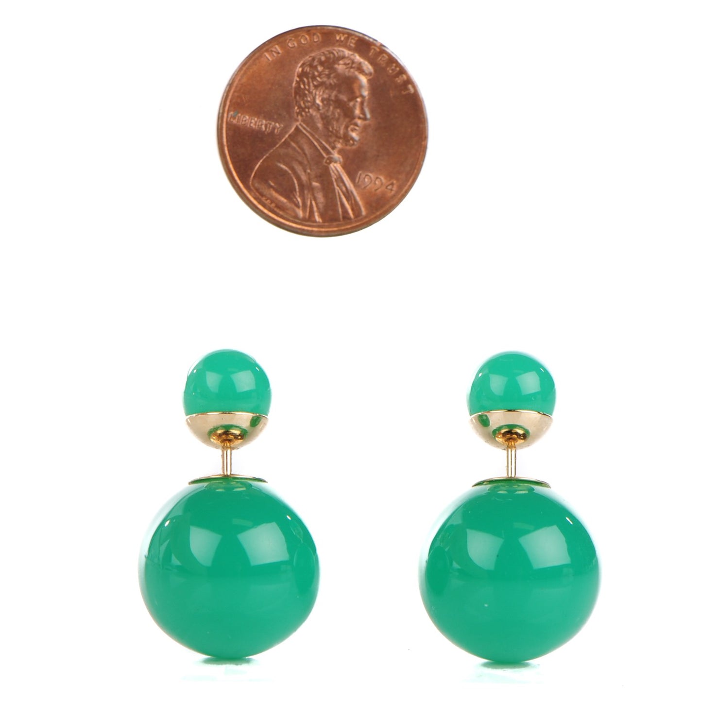 Mise En Dior Tribal Earrings Jade Green