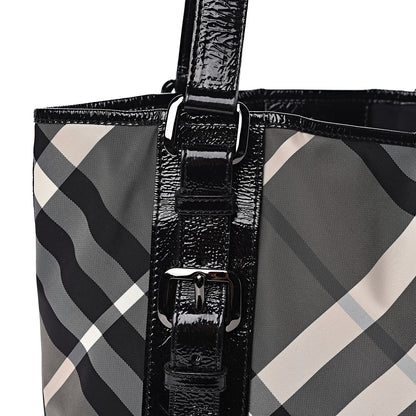 Burberry Nylon Beat Check Victoria Tote Black 8 of 14