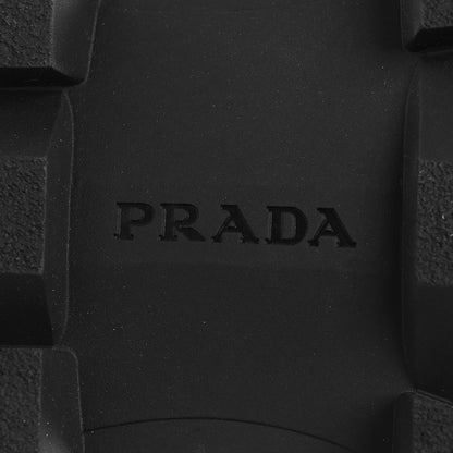 Prada Spazzolato Rois Re-Nylon Metal Triangle Logo Mens Combat Boots 9 Black Giunco 7 of 9