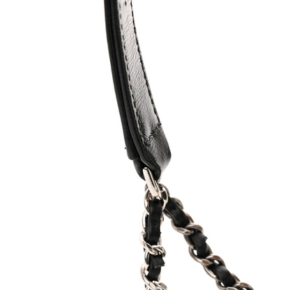 Chanel Aged Calfskin Quilted Small Gabrielle Hobo Black White 11 of 11