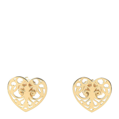 Tiffany 18K Yellow Gold Enchant Heart Earrings 1 of 6
