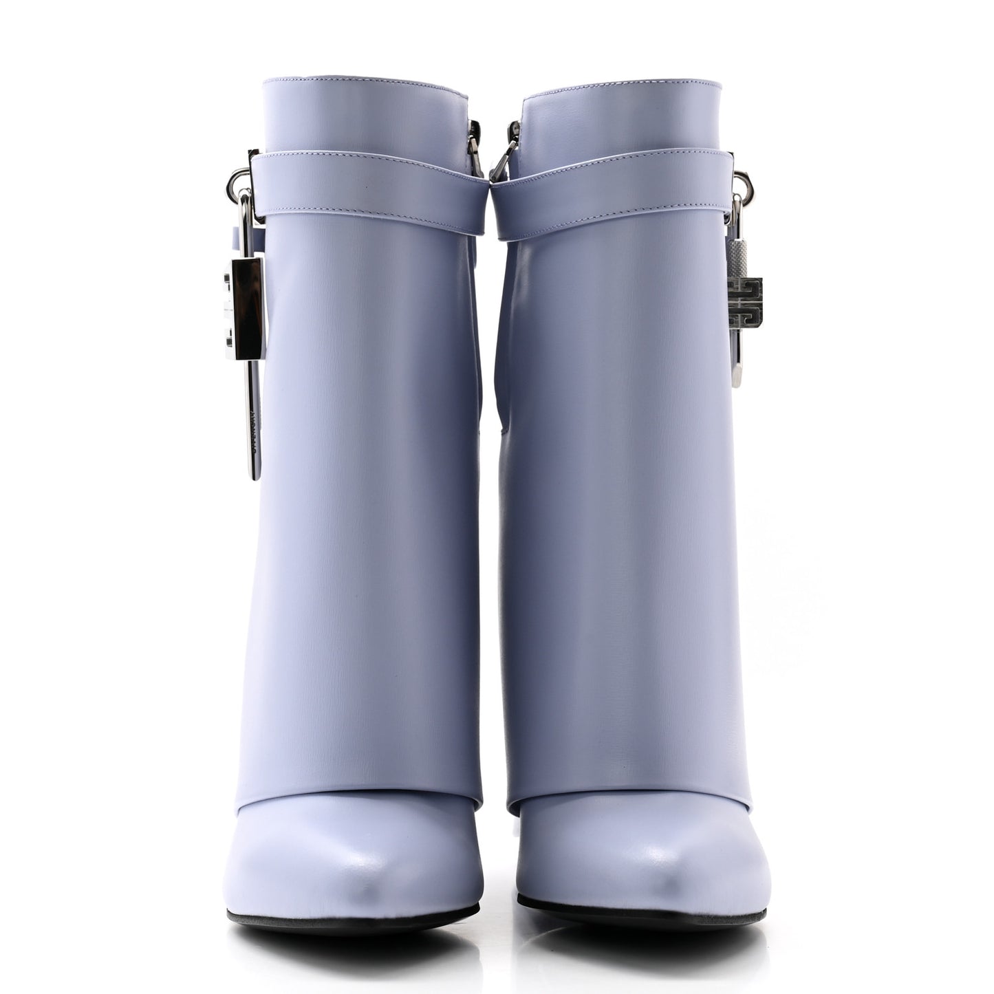 Calfskin Shark Lock Ankle Boots 38.5 Lavender