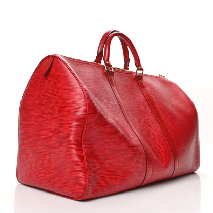 Louis Vuitton Epi Keepall 50 Castillan Red 3 of 15