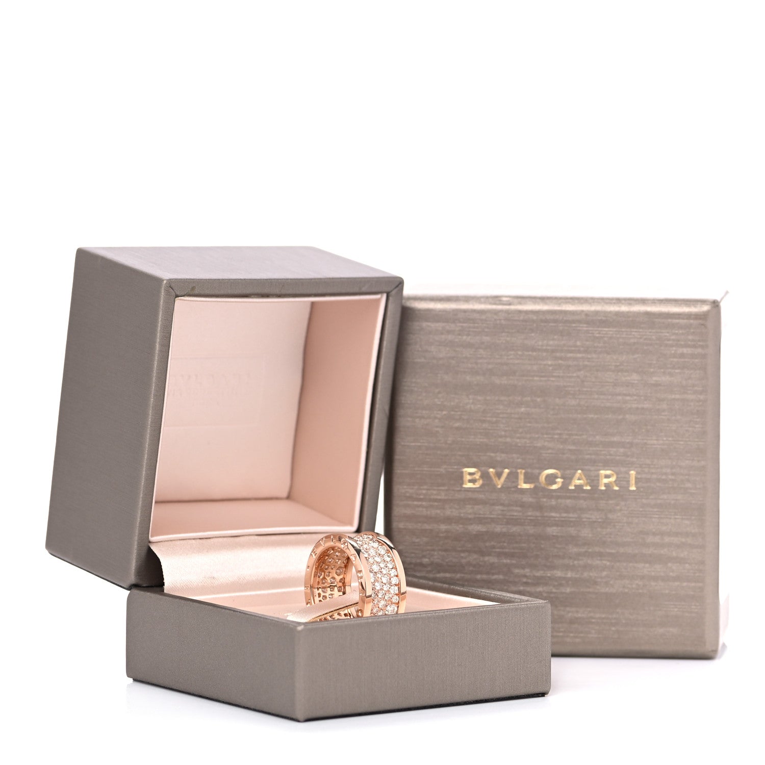 Bulgari 18K Rose Gold Diamond B.Zero1 Pave Ring 54 6.75 7 of 7