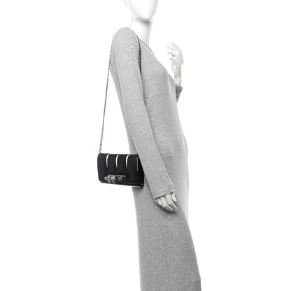 Alexander McQueen Calfskin Small Slash Bag Black White 2 of 11