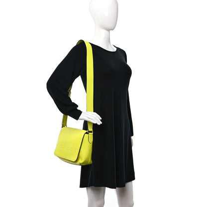 Burberry Signature Grain Small Burleigh Crossbody Bag Neon Yellow 2 of 8