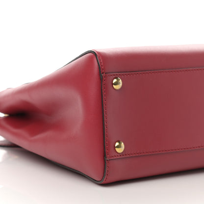 Fendi Vitello Morgan Fabric Jacquard Pequin Medium Peekaboo Iconic Satchel Mattone Tobacco Black 11 of 14