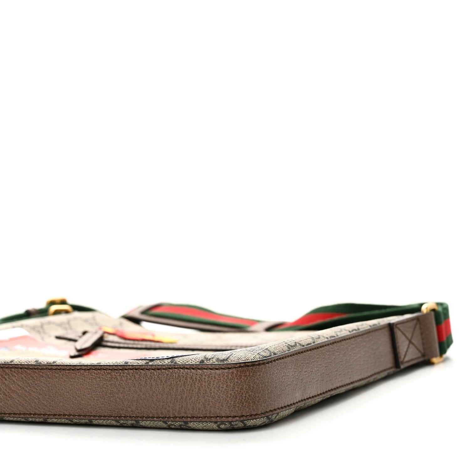 Gucci Soft GG Supreme Monogram Courrier Web Medium Flat Messenger Bag Beige New Acero Multicolor 10 of 10