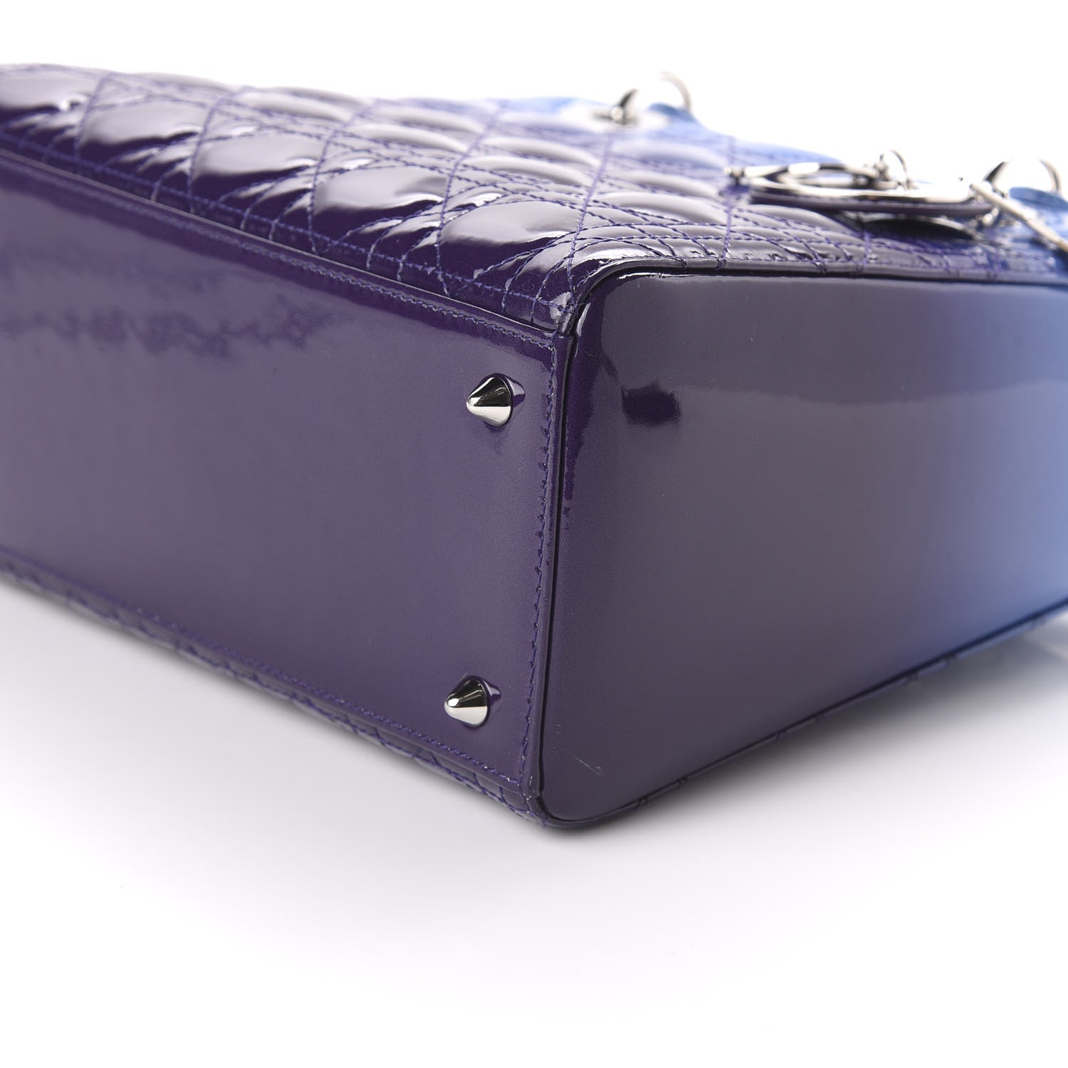 Christian Dior Patent Cannage Gradient Medium Lady Dior Purple Blue 7 of 9